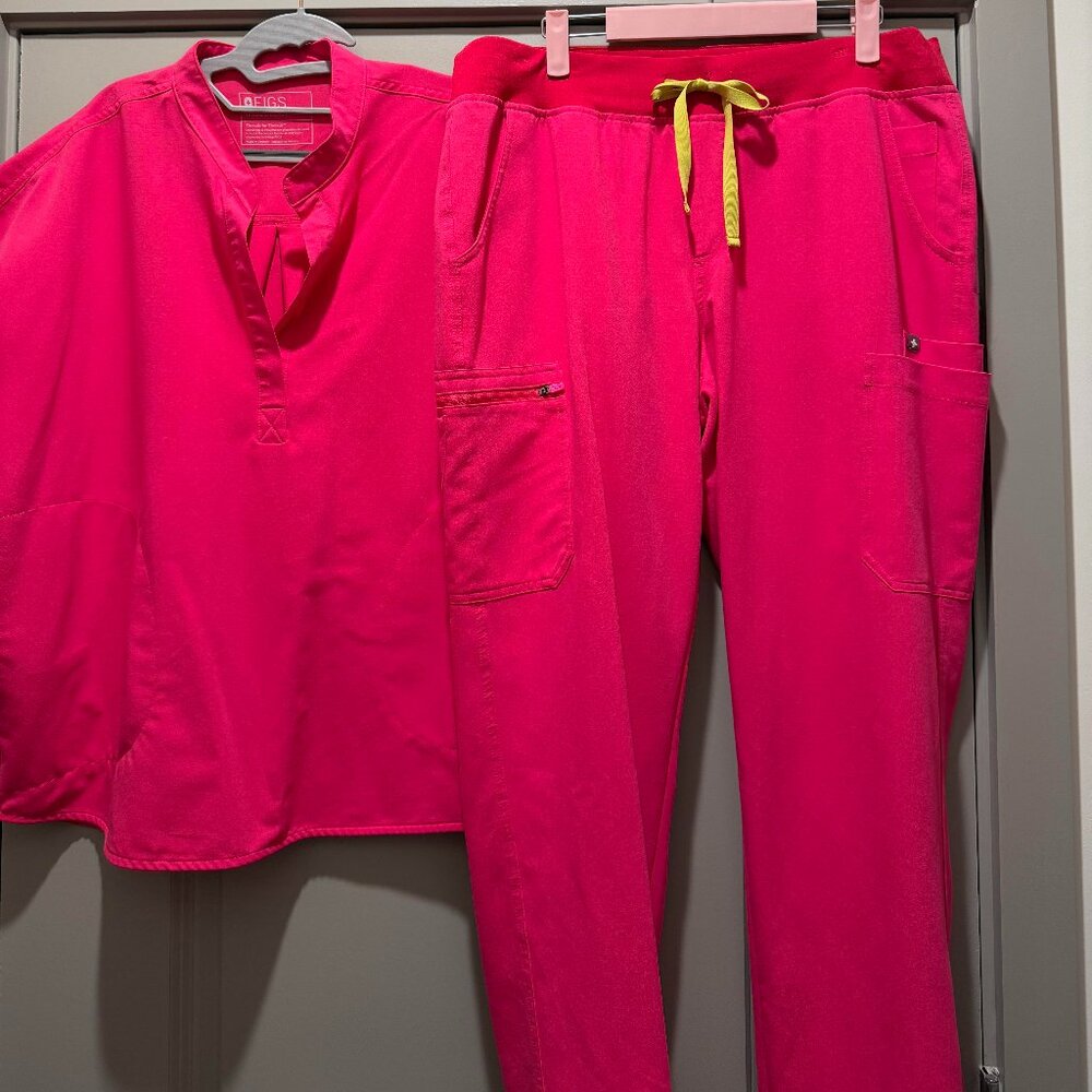 FIGS Shocking Pink – Rafaela (XL) & Yola Skinny (XL Tall)